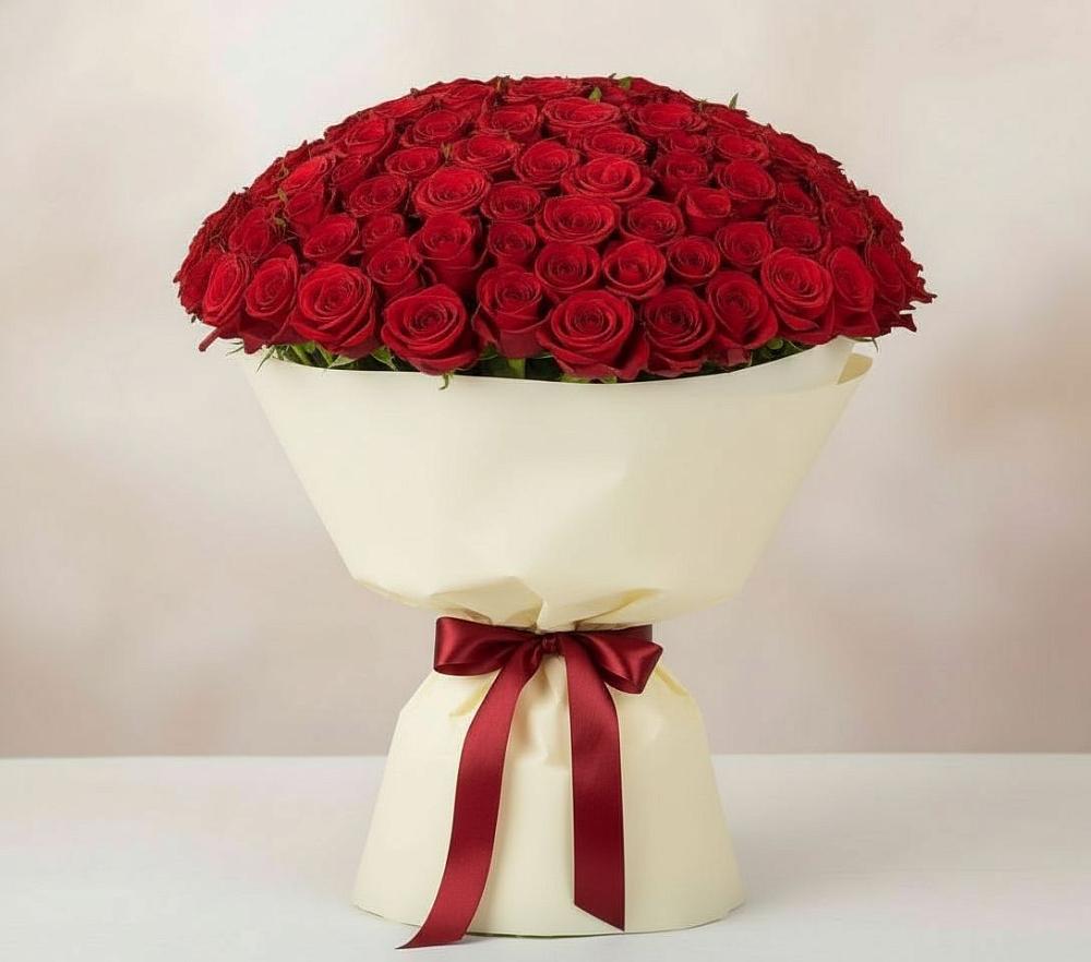 Букет 101 Красная роза Милано в Новоегорьевском