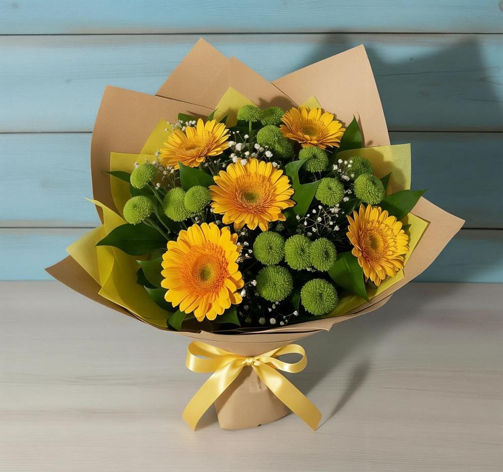 Букет цветов из: Герберы и Хризантемы в Новоегорьевском