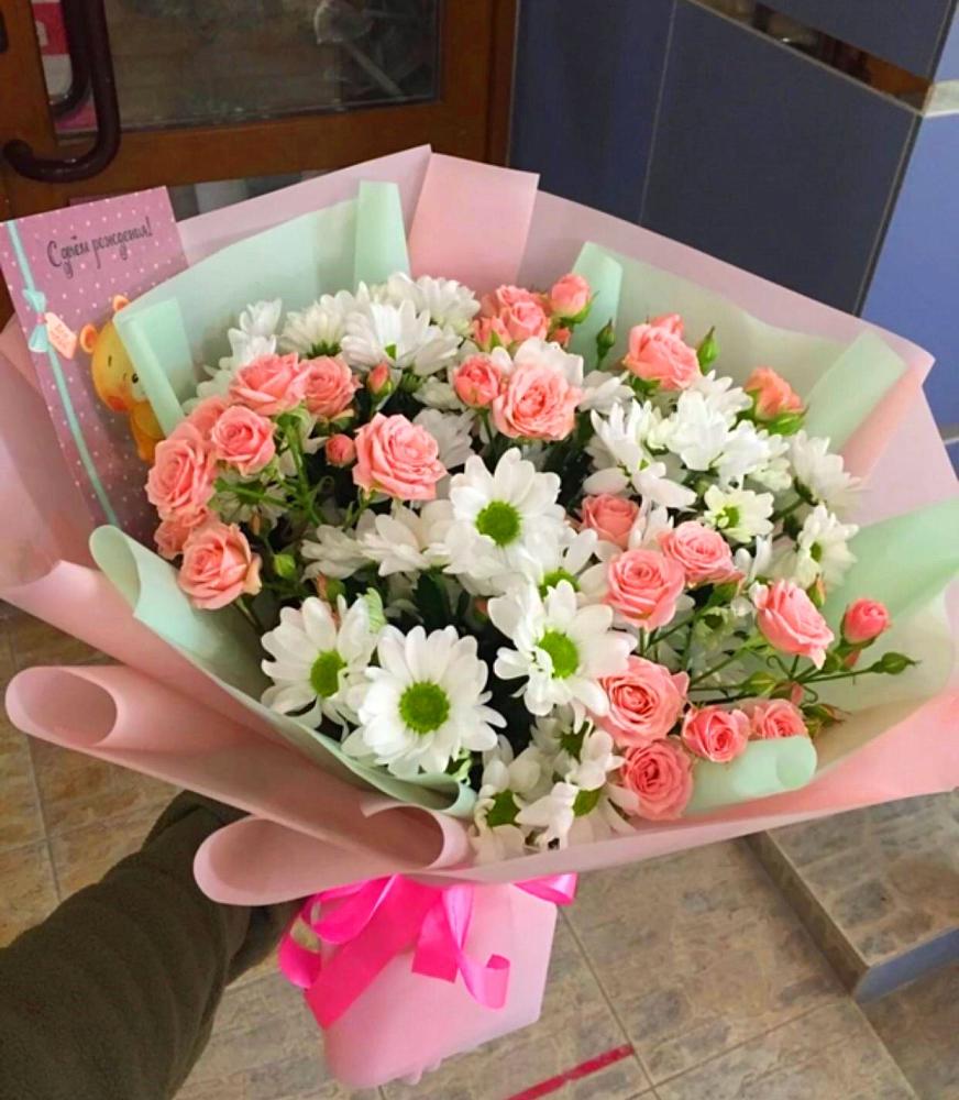 Букет цветов из: Розы и Хризантемы в Новоегорьевском