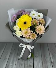 Букет цветов из:  Розы, Герберы и Хризантемы в Новоегорьевском