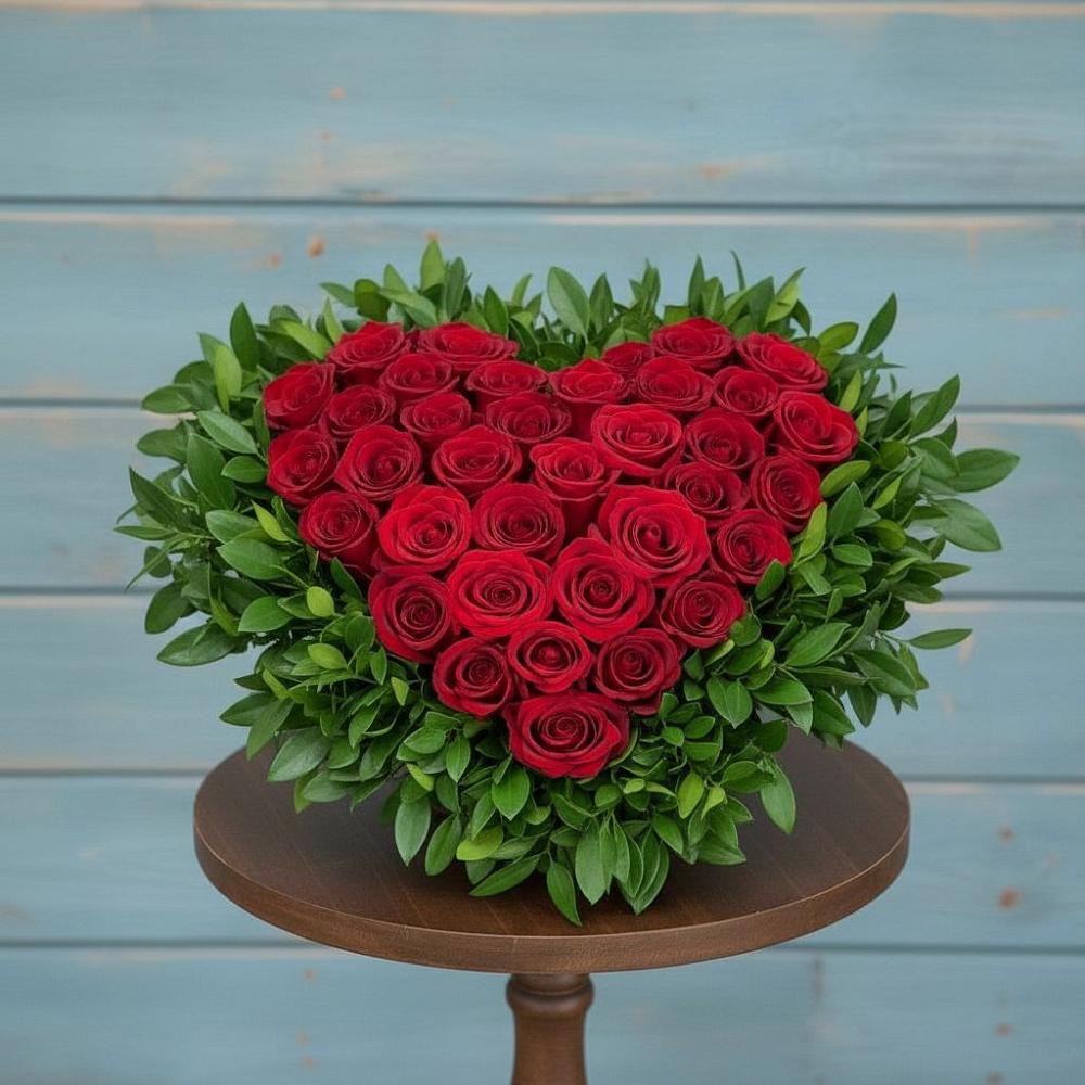 Цветочная композиция из Розы в виде сердца в Новоегорьевском