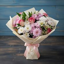 Букет цветов из:  Хризантемы, Альстромерии и Розы в Новоегорьевском