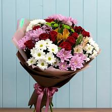 Букет цветов из:  Розы, Хризантемы и Альстромерии в Новоегорьевском