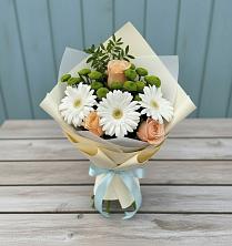 Букет цветов из:  Герберы, Розы и Хризантемы в Новоегорьевском