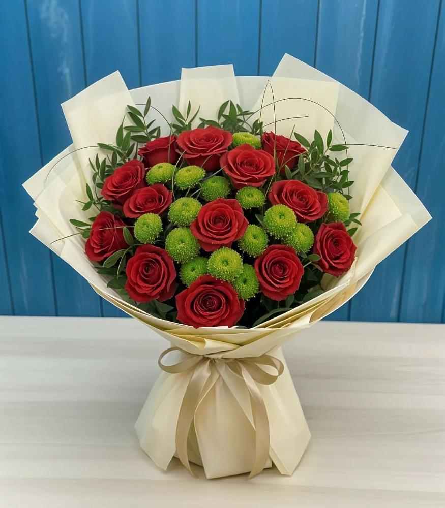 Букет цветов из: Розы и Хризантемы в Новоегорьевском