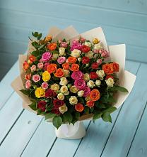 Букет Микс из разноцветных кустовых роз #REPLACE_PRED# Новоегорьевском